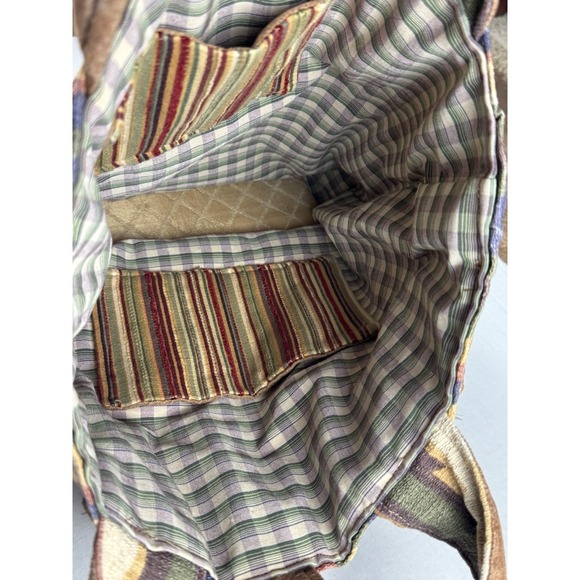 Tribal Boho Canvas Woven Southwestern Large Shoulder Tote Bag Purse - Picture 3 of 12